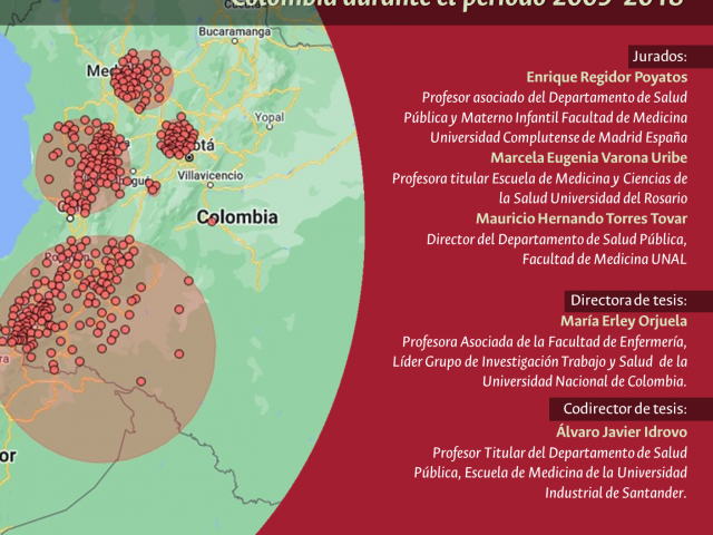 INVITACIÓN SUSTENTACIÓN DE TESIS, TITULADA: RELACIÓN ENTRE LA EXPOSICIÓN A PLAGUICIDAS CON EL INTENTO SUICIDA Y SUICIDIO EN COLOMBIA DURANTE EL PERIODO 2009 – 2018.